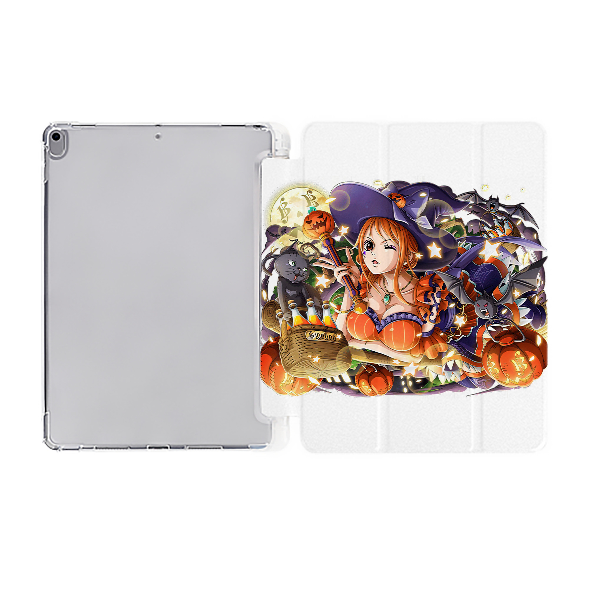 （画像用） ワンピース ナミ ONE PIECE Nami IPad ケース ペン収納付き 三つ折りスタンド PUレザー×シリコン 対応機種9.5/10.5/10.9インチ